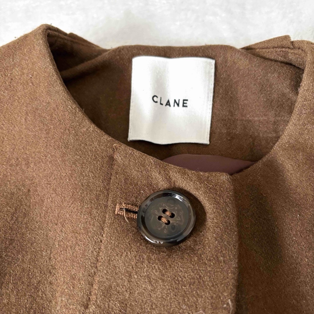 CLANE - CLANE ノーカラータックコート ブラウン クラネ CLANE - CLANE ノーカラータックコート ブラウン クラネ