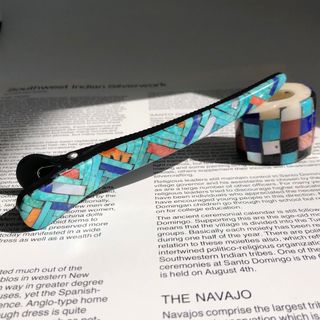 インディアンジュエリー(INDIAN JEWELRY)のターコイズ　ラピスラズリ　ヘアクリップ　インディアンジュエリー　サントドミンゴ族(バレッタ/ヘアクリップ)