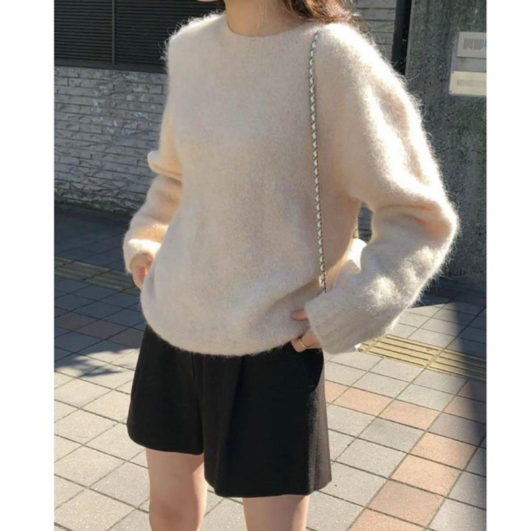 大人の上質  ounce alpaca round holga knit トップス