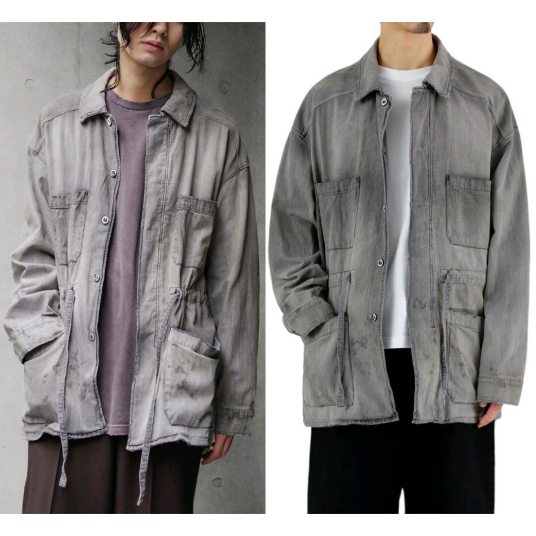 24AW ANCELLM AGING DENIM SHIRT JACKET 黒1の通販 by オコチャ 24AW ANCELLM AGING DENIM SHIRT JACKET 黒1の通販 by オコチャ