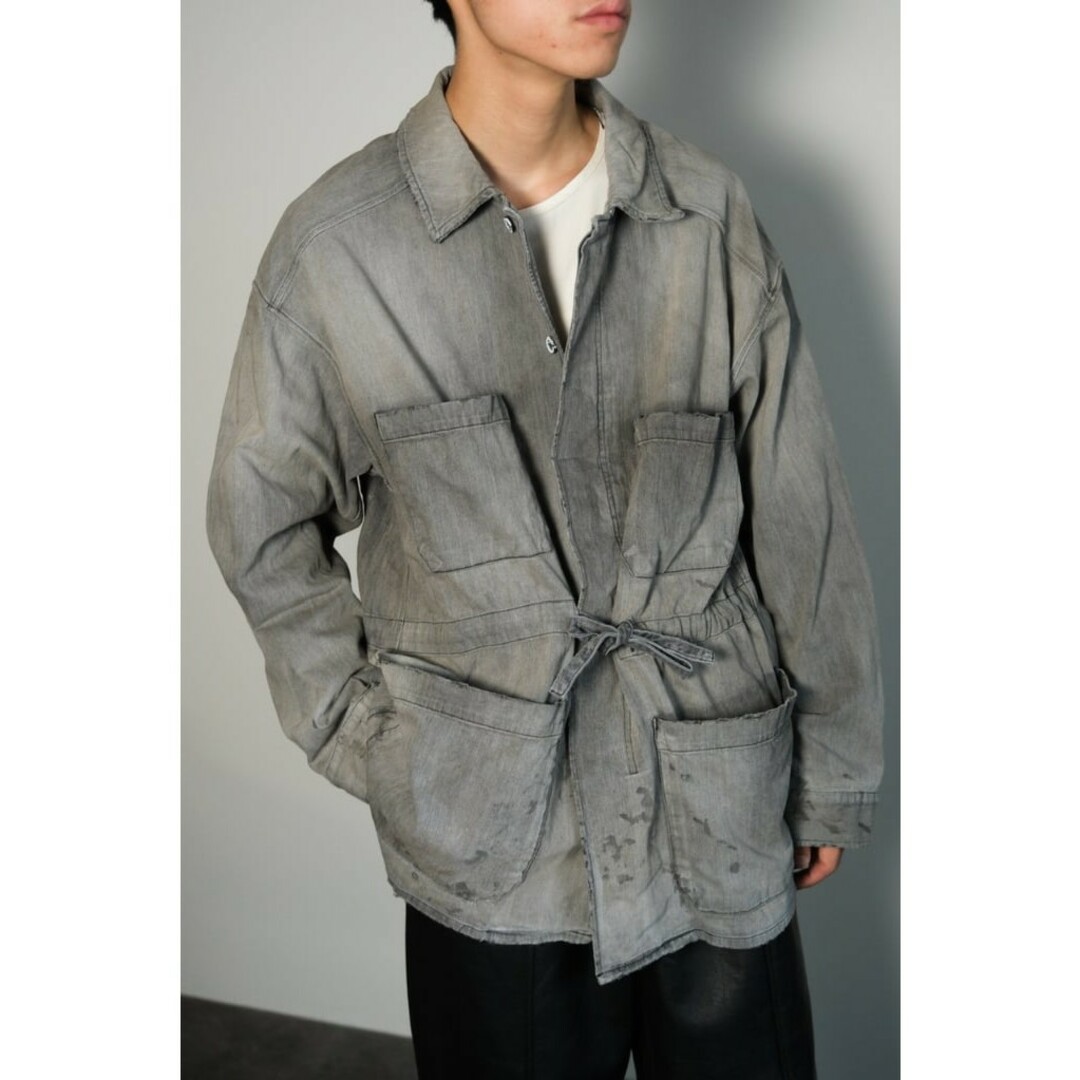 24AW ANCELLM AGING DENIM SHIRT JACKET 黒1の通販 by オコチャ 24AW ANCELLM AGING DENIM SHIRT JACKET 黒1の通販 by オコチャ