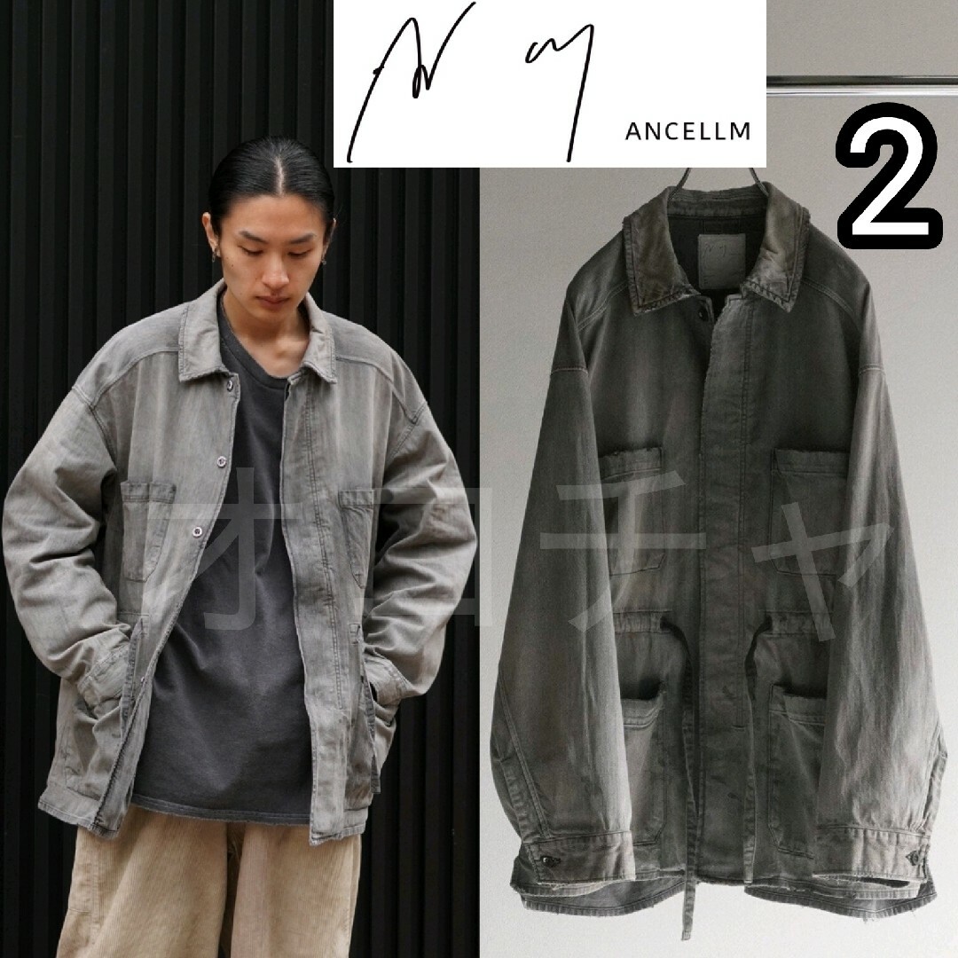 24AW ANCELLM AGING DENIM SHIRT JACKET 2黒の通販 by オコチャ 24AW ANCELLM AGING DENIM SHIRT JACKET 2黒の通販 by オコチャ