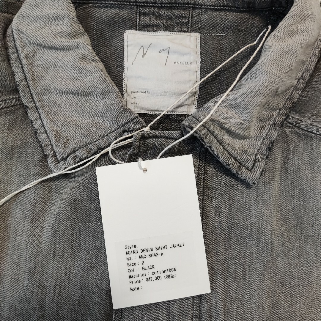 24AW ANCELLM AGING DENIM SHIRT JACKET 2黒の通販 by オコチャ 24AW ANCELLM AGING DENIM SHIRT JACKET 2黒の通販 by オコチャ