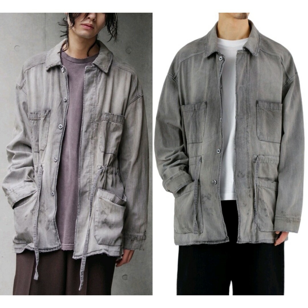 24AW ANCELLM AGING DENIM SHIRT JACKET 2黒の通販 by オコチャ 24AW ANCELLM AGING DENIM SHIRT JACKET 2黒の通販 by オコチャ