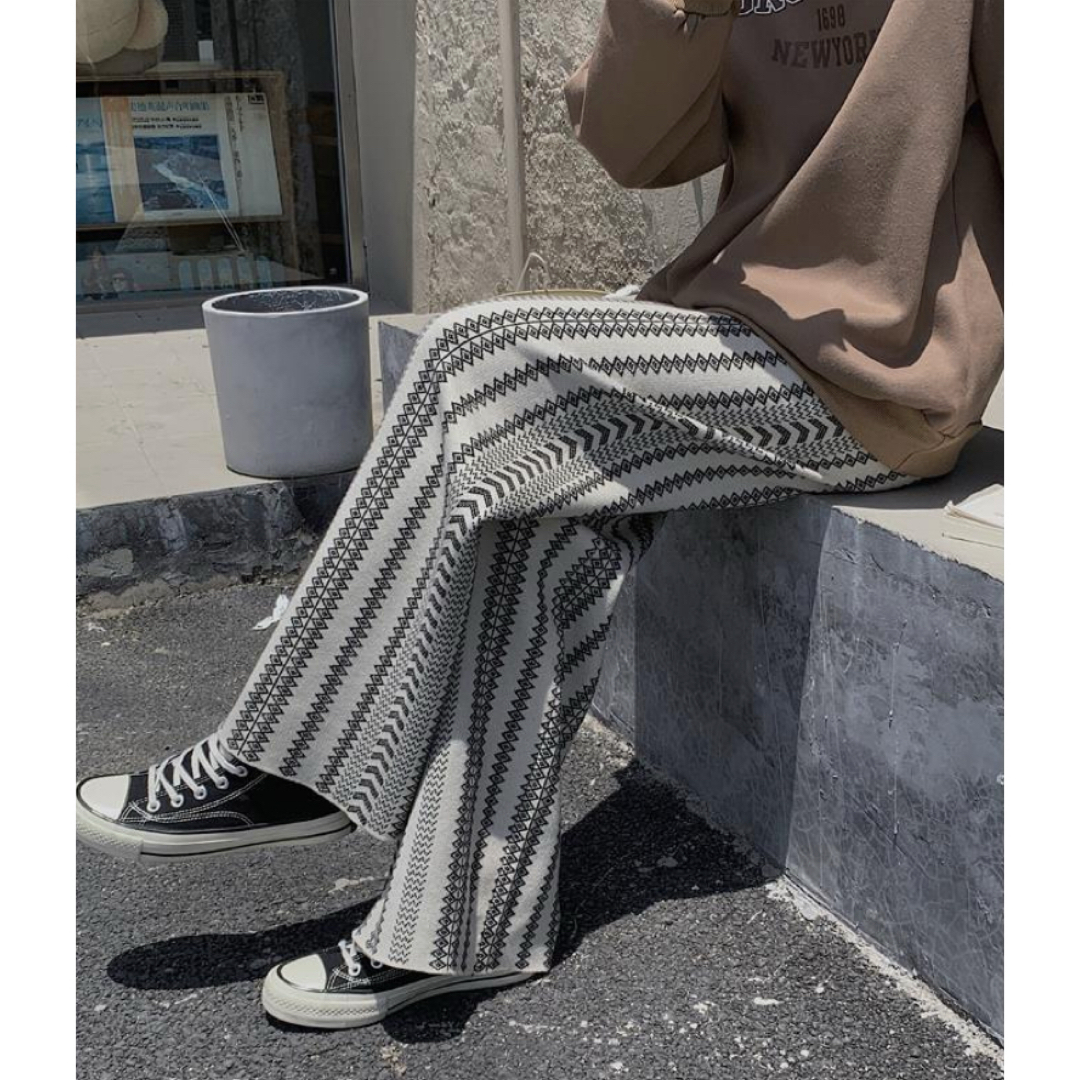 ストライプ パンツ トレンド カジュアル レディースのパンツ(カジュアルパンツ)の商品写真