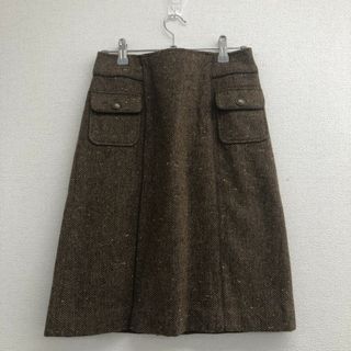 【GIO SPORT】　茶系　40　スカート　Aライン　無地　シンプル　ウール　美品　ボトムス(その他)