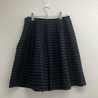 【ROPE】　紺系　38　フレアスカート　　ボトムス　シンプル　ボーダー　カジュアル　美品(その他)