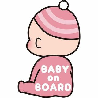 カーマグネットステッカー BABY ON BOARD ベビーオンボード ピンク(その他)