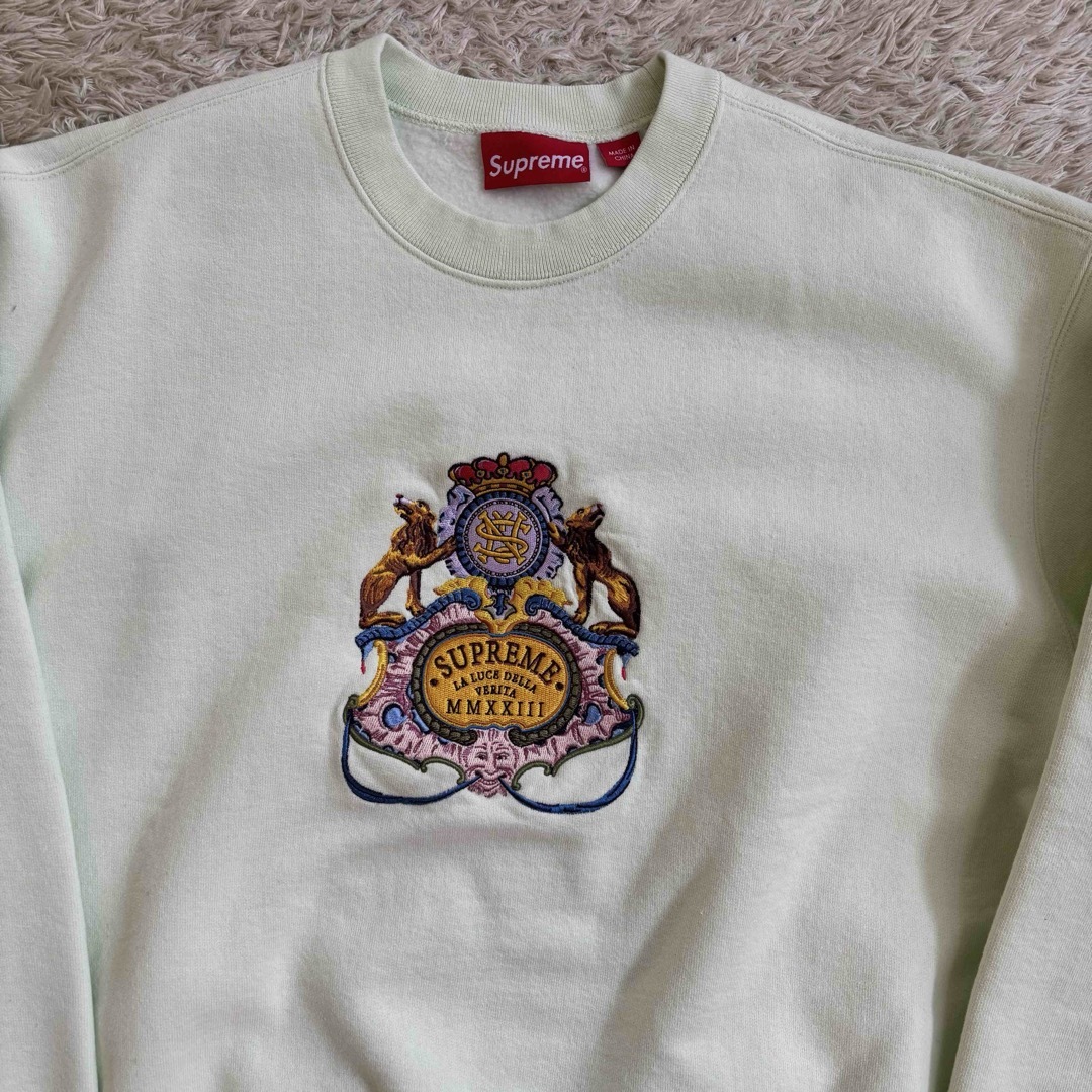 美品 Supreme 23SS Crest Crewneck スウェット ミント 美品 Supreme 23SS Crest Crewneck スウェット ミント