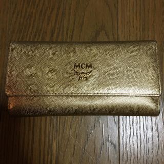 エムシーエム(MCM)のMCM 長財布 三つ折り ゴールド ピンク(財布)