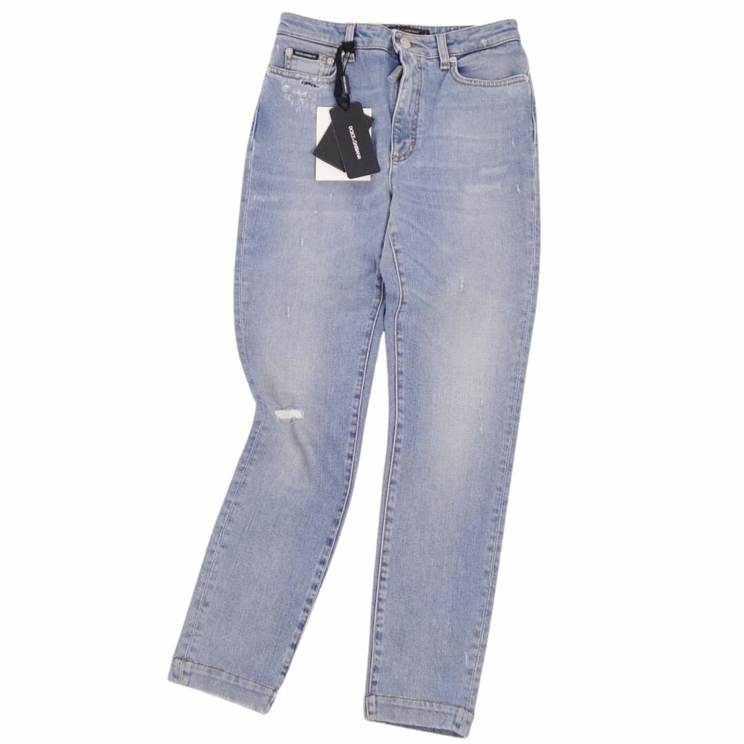 DOLCE&GABBANA - 未使用 ドルチェ&ガッバーナ DOLCE&GABBANA デニムパンツ ダメージ加工 コットン ボトムス レディース 40(M) ブルーDOLCE&GABBANAのデニム/ジーンズ