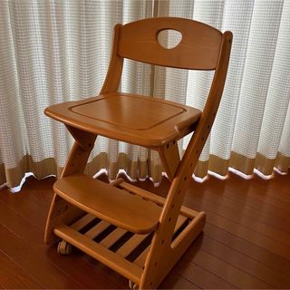 オクモト　木製学習椅子　美品　天然木(学習机)