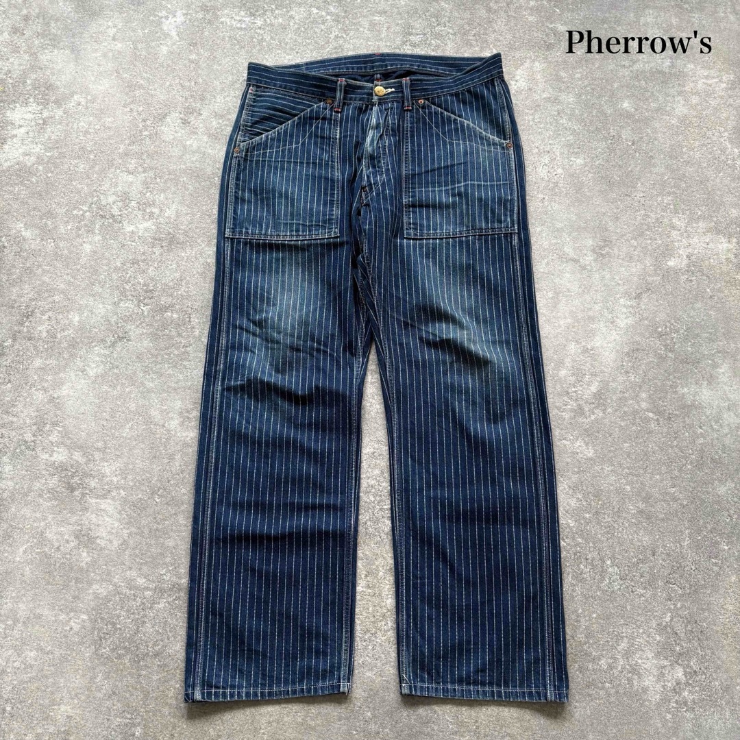 Pherrow´s】 フェローズ ウォバッシュストライプ デニムワークパンツ Pherrow´s】 フェローズ ウォバッシュストライプ デニムワークパンツ