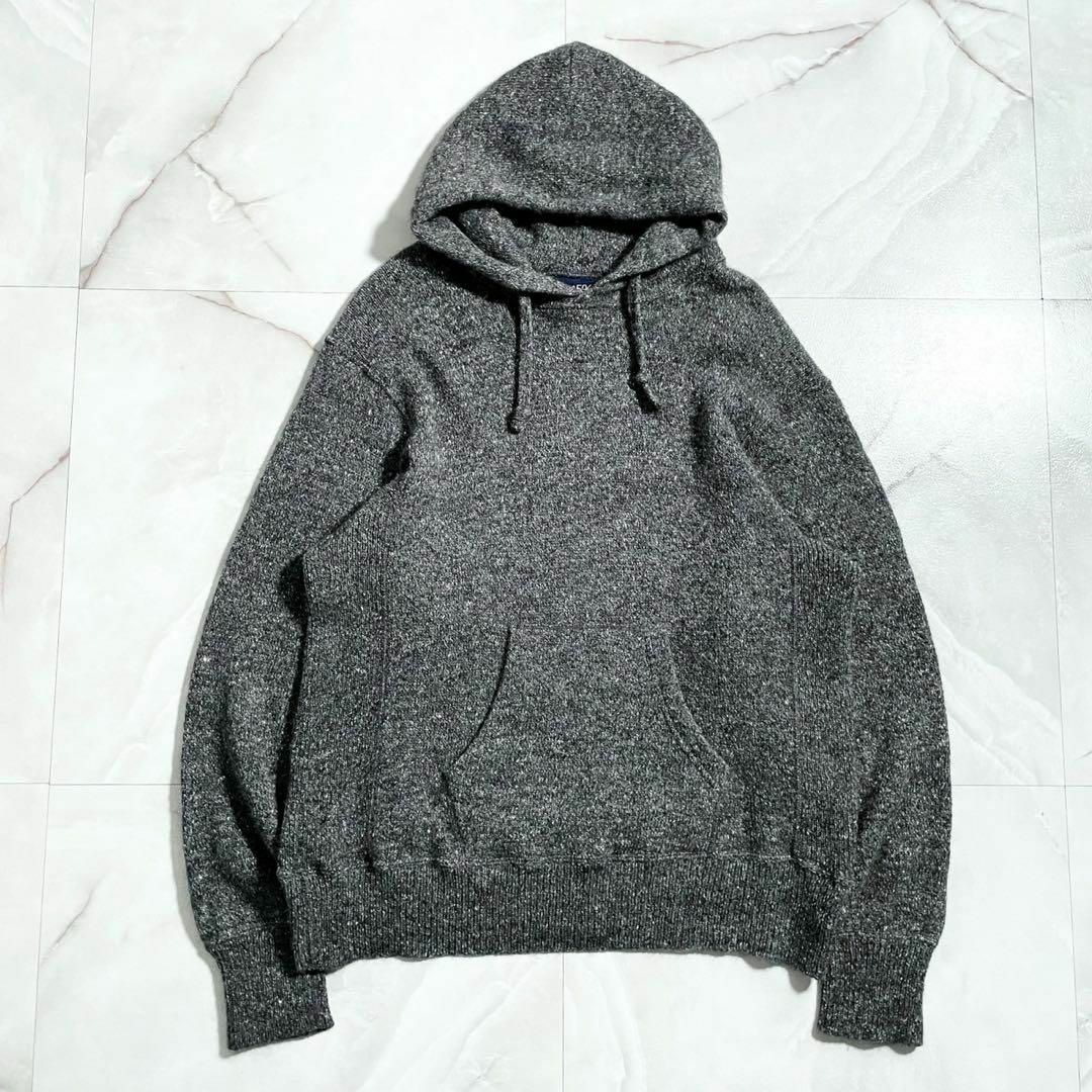A15485 美品45R コットンシェットランドニットソーのフーディ A15485 美品45R コットンシェットランドニットソーのフーディ