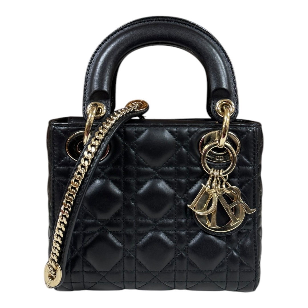 Dior - ディオール レディディオール　ミニ カナージュ ショルダーバッグ レザー M0505OCAL ブラック レディース Dior  中古