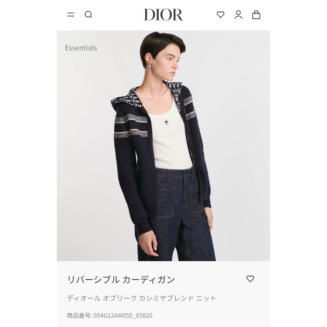 Christian Dior 突き進ん オブリークリバーシブルニットパーカー Christian Dior 突き進ん オブリークリバーシブルニットパーカー