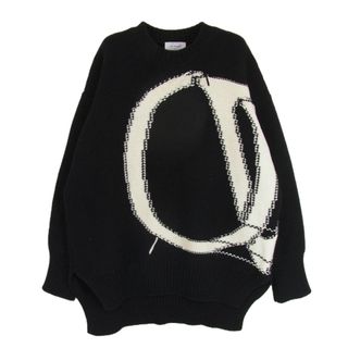 Off-White - OFF-WHITE オフホワイト 23AW OWHE102F23KNI002 Black wool sweater with logo ロゴデザインウール ニット セーター ブラック系 36【中古】