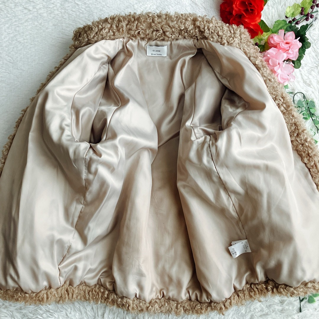 CLANEクラネ×田中みな実☆CURL FUR SHORT COAT ベージュ2 CLANEクラネ×田中みな実☆CURL FUR SHORT COAT ベージュ2