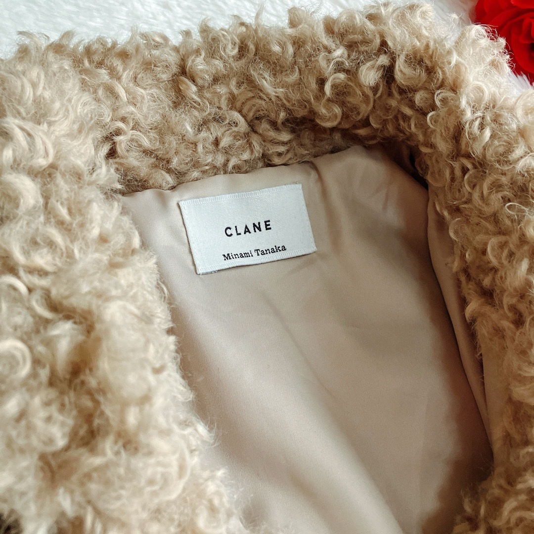 CLANEクラネ×田中みな実☆CURL FUR SHORT COAT ベージュ2 CLANEクラネ×田中みな実☆CURL FUR SHORT COAT ベージュ2
