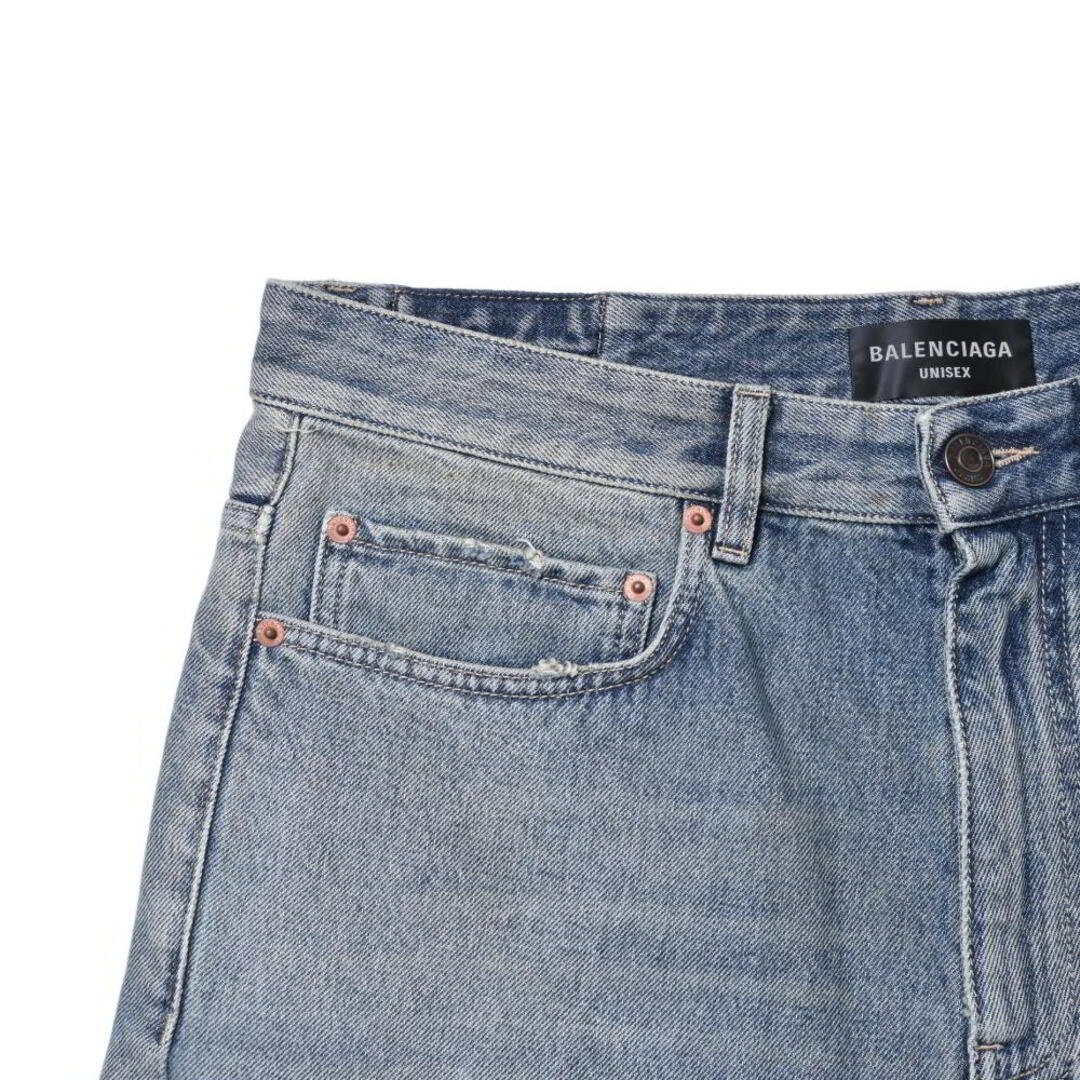 BALENCIAGA - BALENCIAGA ダメージ バギー デニム ハーフ パンツ BALENCIAGA - BALENCIAGA ダメージ バギー デニム ハーフ パンツ