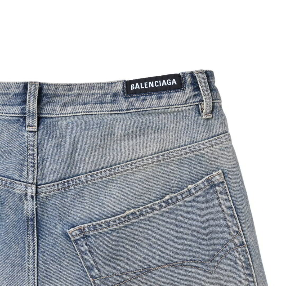 BALENCIAGA - BALENCIAGA ダメージ バギー デニム ハーフ パンツ BALENCIAGA - BALENCIAGA ダメージ バギー デニム ハーフ パンツ