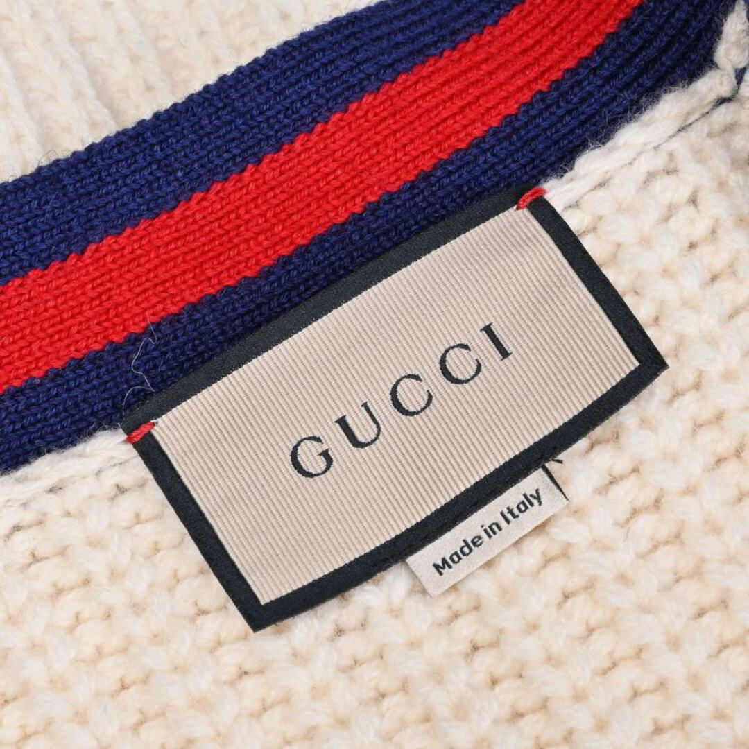 GUCCI - GUCCI ウェブライン ウール ニットカーディガンの通販 GUCCI - GUCCI ウェブライン ウール ニットカーディガンの通販