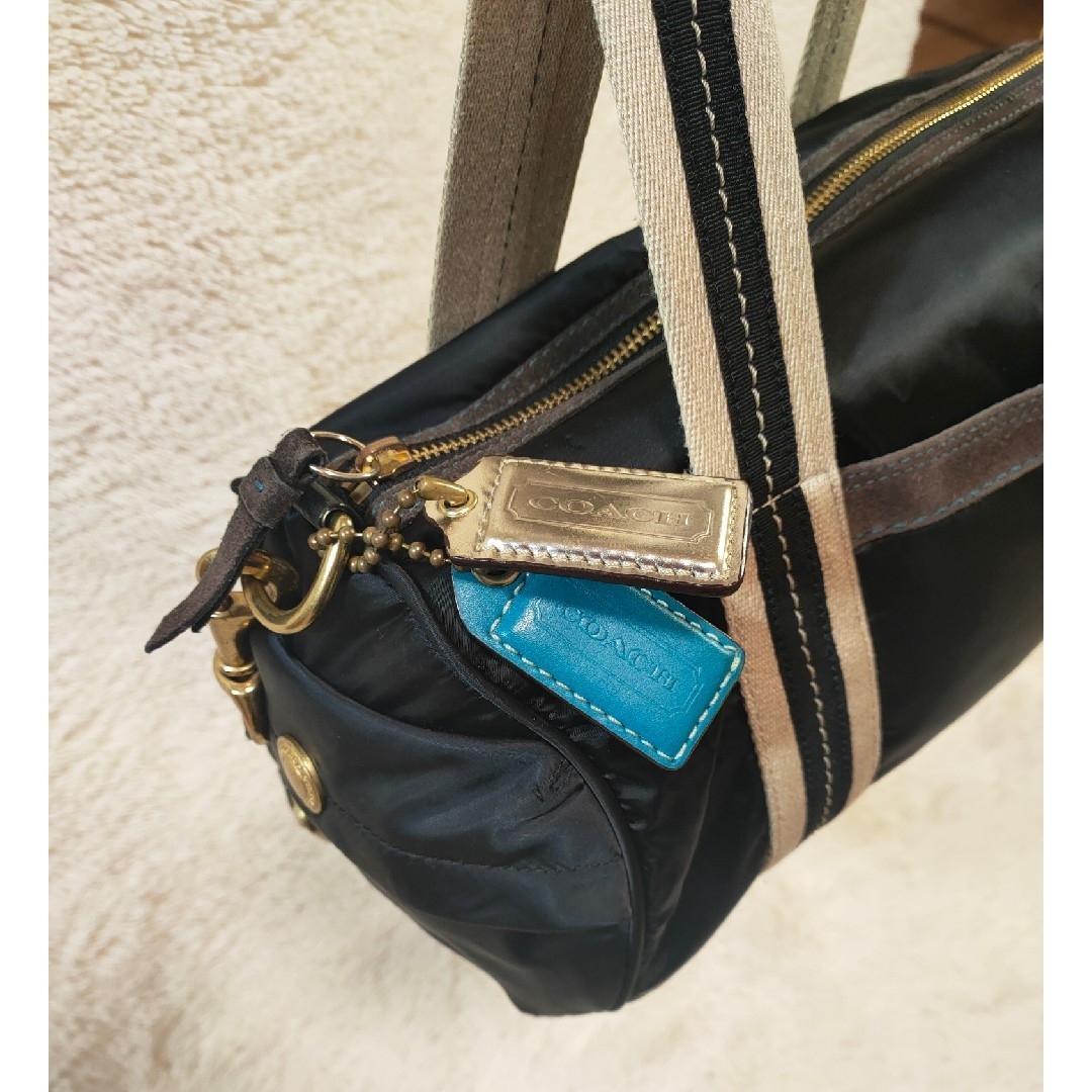 COACH コーチ 2way ミニボストンバッグ ショルダー付 黒 COACH コーチ 2way ミニボストンバッグ ショルダー付 黒