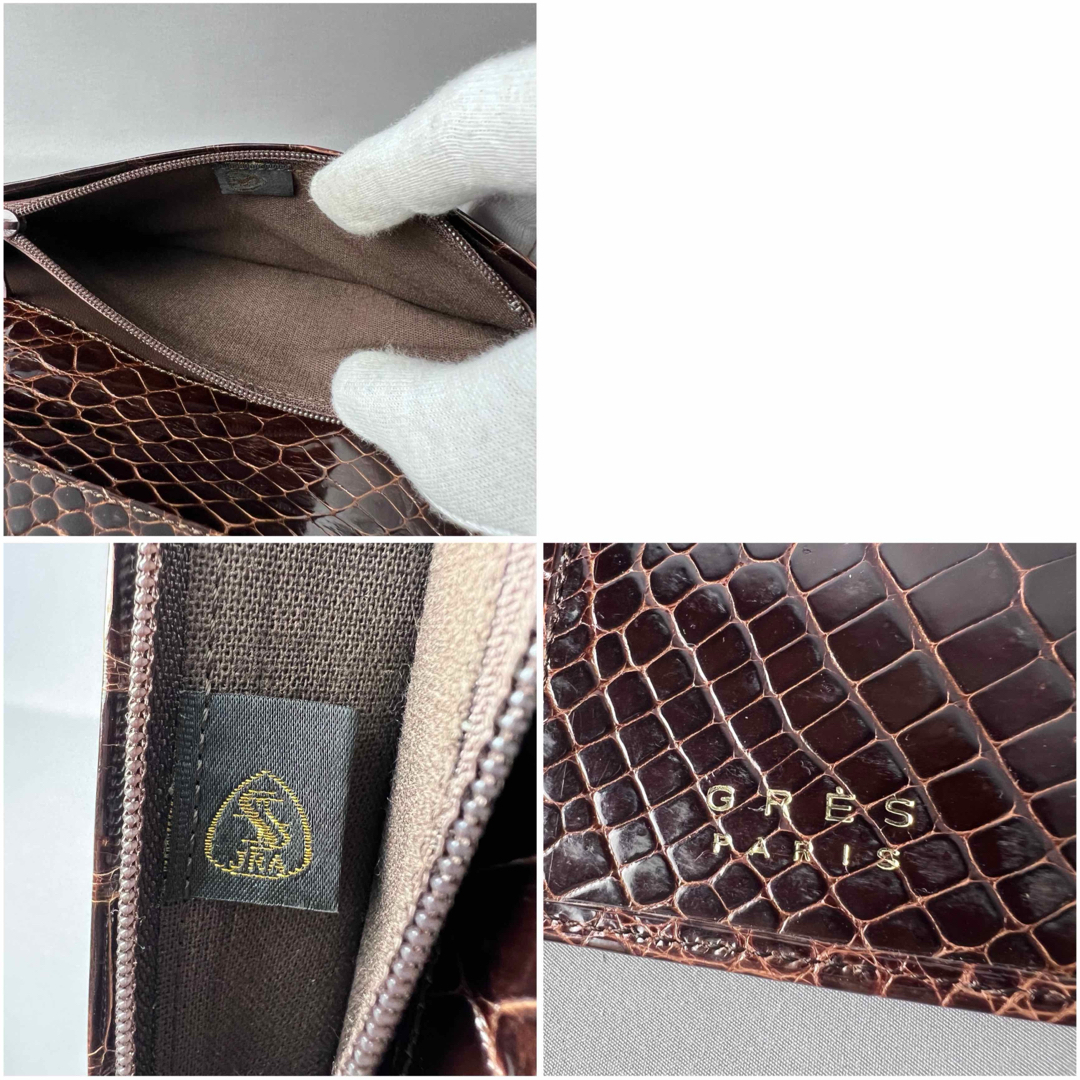 G50. JRA 無双 シャイニング クロコダイル ワニ革 鰐革 長財布 茶