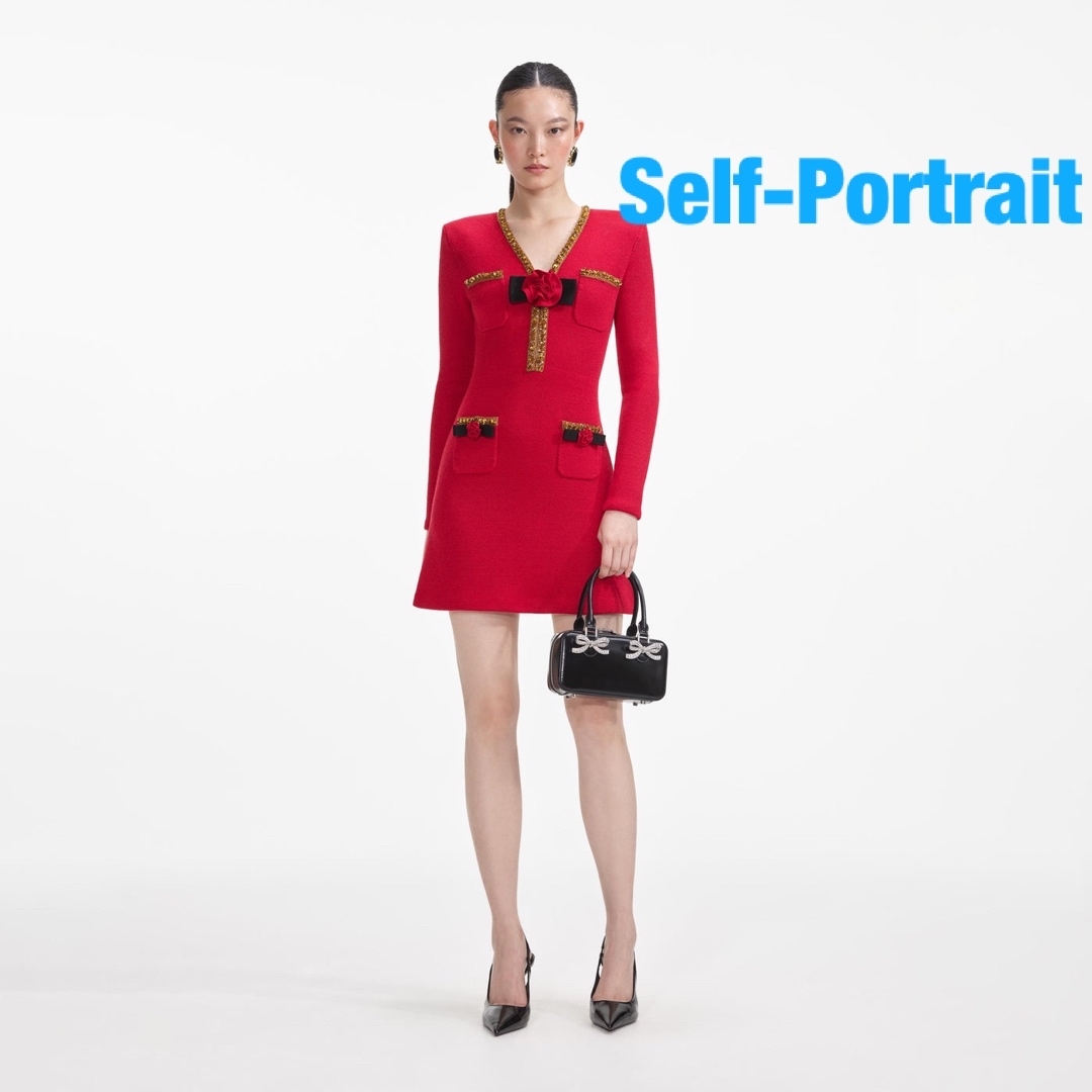 ❇️Selfportrait正規25新セルフポートレートレッドワンピース ❇️Selfportrait正規25新セルフポートレートレッドワンピース
