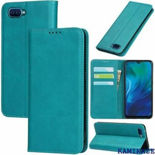 oppo reno a ケース 手帳型 スマホケース a カイブルー 1624(その他)