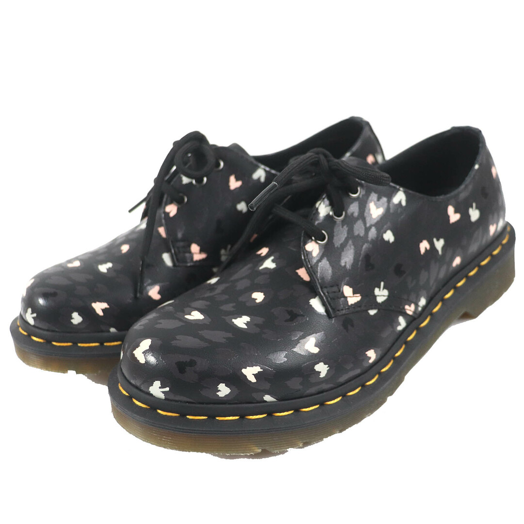 Dr.Martens - 極美品△Dr.Martens ドクターマーチン 1461 WILD HEARTS ハート総柄 3ホール レザーシューズ ドレスシューズ ブラック マルチカラー UK5 箱付き レディース
