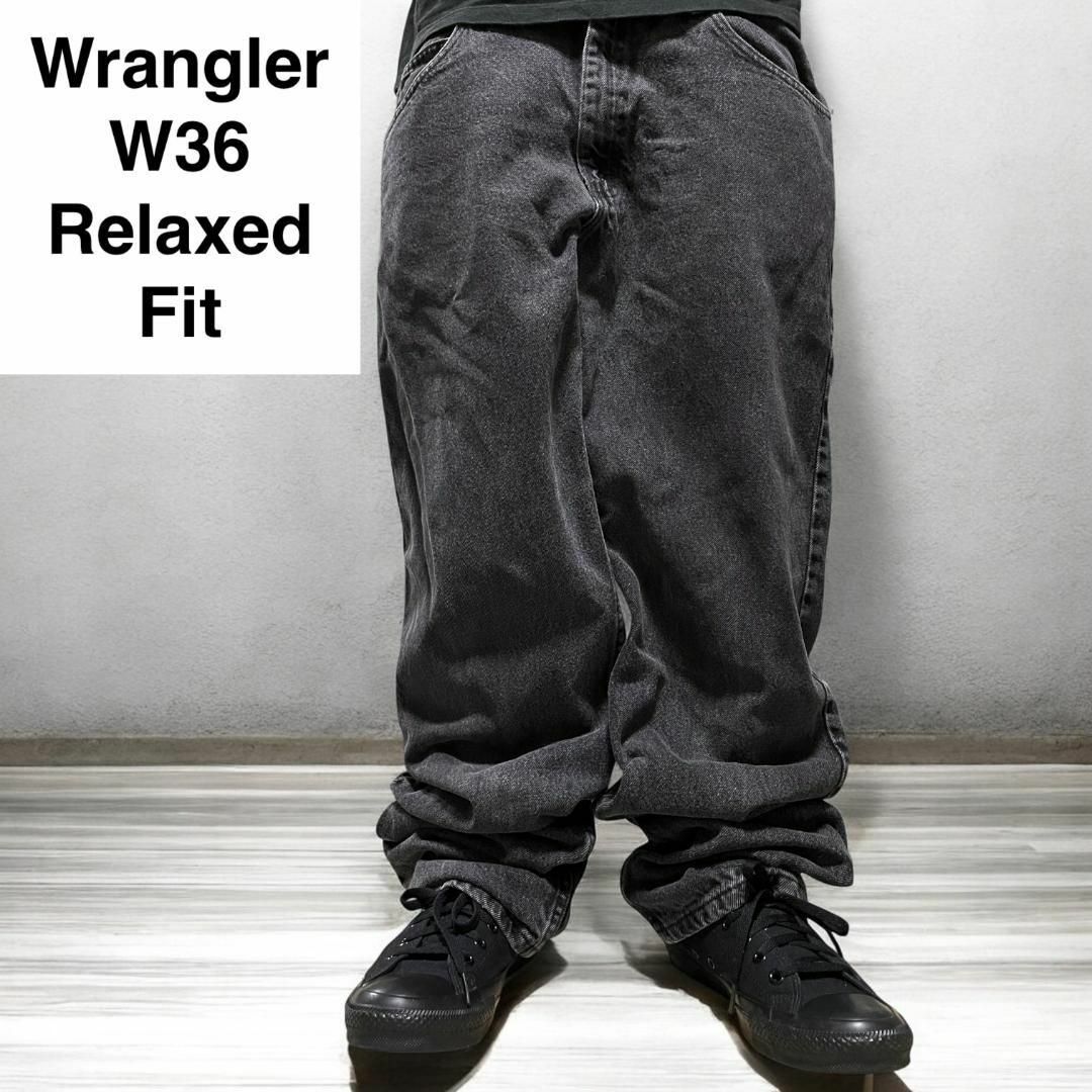 Wrangler - ラングラーブラックデニムバギーデニム古着ジーンズ Wrangler - ラングラーブラックデニムバギーデニム古着ジーンズ