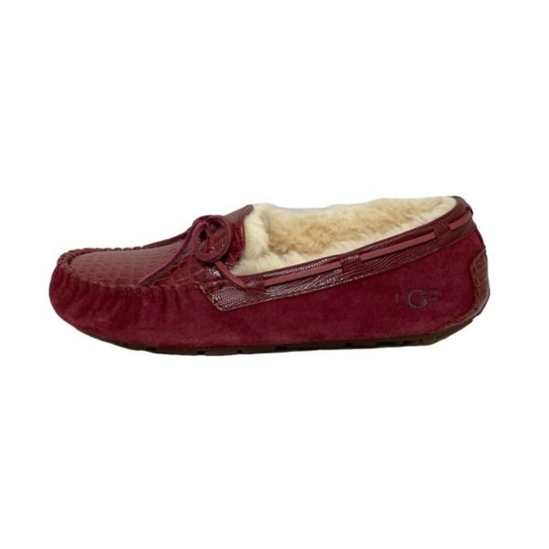 UGG(アグ) 靴 25 - ボルドー モカシン/リボン/レザー/冬物/春 UGG(アグ) 靴 25 - ボルドー モカシン/リボン/レザー/冬物/春