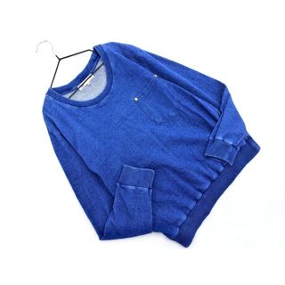 セブンデイズサンデイ(SEVENDAYS=SUNDAY)のSEVENDAYS=SUNDAY セブンデイズサンデイ 胸ポケット トレーナー スウェット sizeM/青 ◇■ レディース(トレーナー/スウェット)