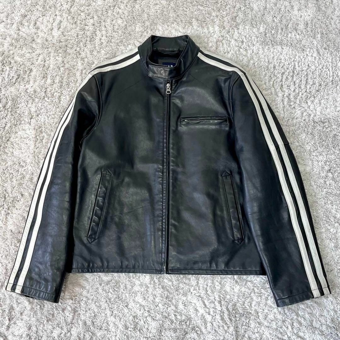 希少】OLD GAP 本革 シングルライダース レザージャケット 黒 M 希少】OLD GAP 本革 シングルライダース レザージャケット 黒 M