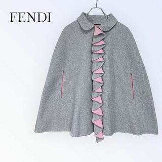 FENDI - 美品 フェンディ カシミヤ混 ニットポンチョ FF ズッカ FENDI - 美品 フェンディ カシミヤ混 ニットポンチョ FF ズッカ