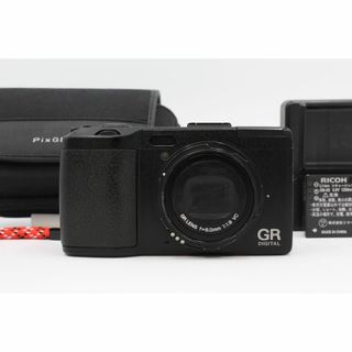 リコー(RICOH)の＜＜新品ストラップ&ポーチ（HAKUBA）付き！！＞＞【並品】RICOH リコー デジタルカメラ GR DIGITAL IV 175720 ブラック #LE2025014(コンパクトデジタルカメラ)