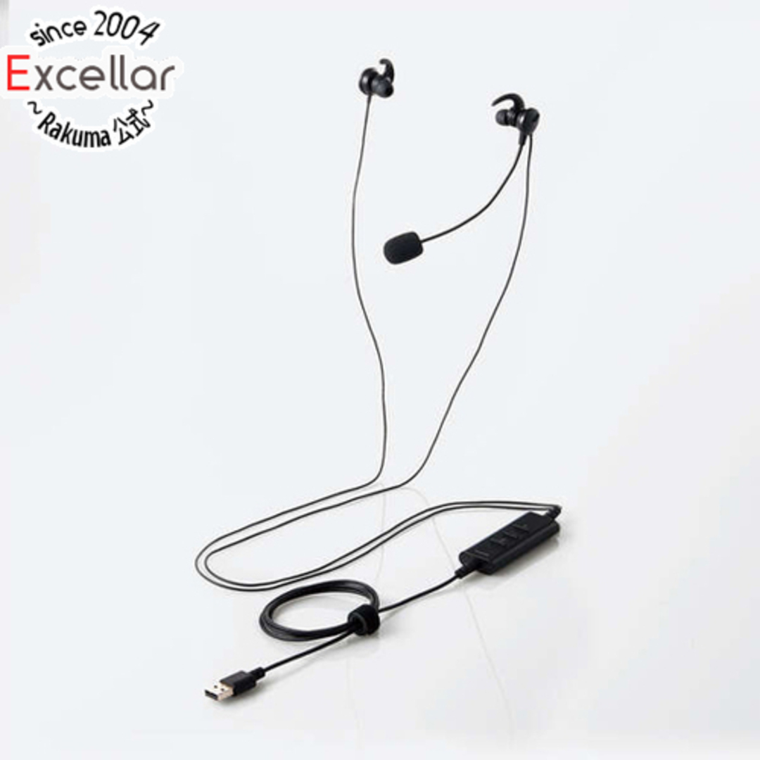 ELECOM(エレコム)のELECOM カナル型両耳ノイズリダクションヘッドセット HS-EP101UNCBK スマホ/家電/カメラのオーディオ機器(ヘッドフォン/イヤフォン)の商品写真