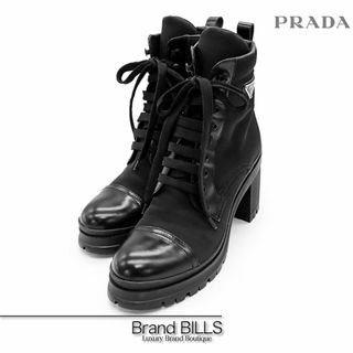 PRADA - PRADA プラダ ナイロン レザー ブーツ 37.5 美品の通販 PRADA - PRADA プラダ ナイロン レザー ブーツ 37.5 美品の通販