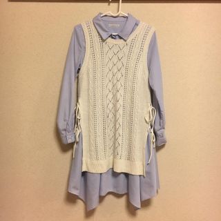 ウィルセレクション(WILLSELECTION)のウィルセレクション☆ベスト付きシャツワンピース(ひざ丈ワンピース)