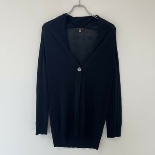 【EVEX by KRIZIA】エヴェックス バイ クリツィア　ブラック　40　ロングカーディガン　無地　シンプル(カーディガン)