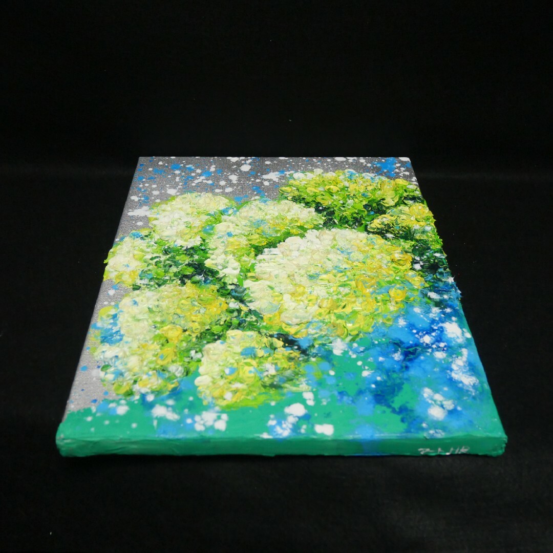 油絵 油彩 油彩画 絵画 絵 【梅雨に咲くアナベル】 油絵 油彩 油彩画 絵画 絵 【梅雨に咲くアナベル】