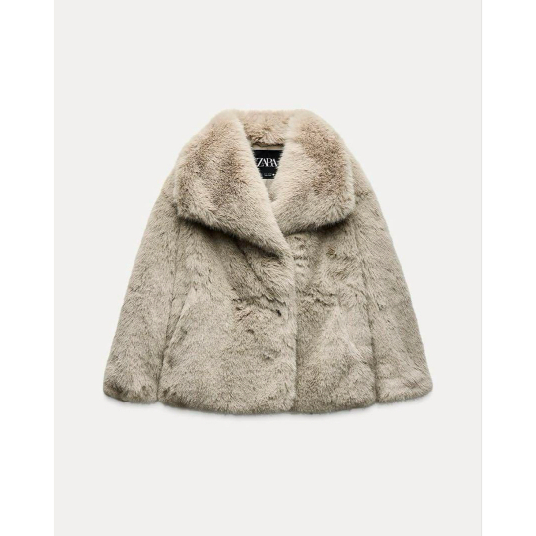 新品 ZARA ザラ 新作 フェイクファー素材ショートコート M 新品 ZARA ザラ 新作 フェイクファー素材ショートコート M