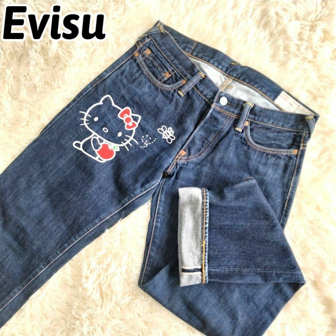 レア】Evisu エヴィス エビス デニム ネイビー ハローキティ レア】Evisu エヴィス エビス デニム ネイビー ハローキティ