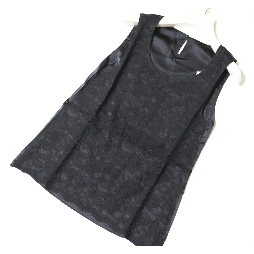 PUPULA - 《ププラ》新品 シルク混 豪華レースタンクトップ キャミソール 38(M)