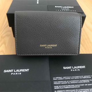 SAINT LAURENT - 現行 美品 サンローラン 二つ折り 財布 ロゴ型 SAINT LAURENT - 現行 美品 サンローラン 二つ折り 財布 ロゴ型