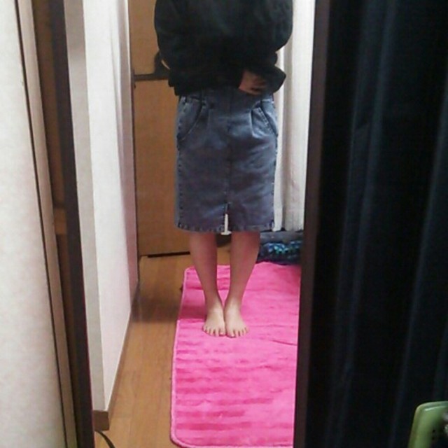 デニムペンシルスカート レディースのスカート(ひざ丈スカート)の商品写真