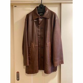 YOKE - 22AW YOKE CUT-OFF LEATHER CAR COAT 3の通販 by YOKE - 22AW YOKE CUT-OFF LEATHER CAR COAT 3の通販 by