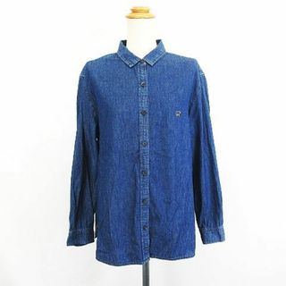 ゴールデンベア(Golden Bear)のゴールデンベア シャツ 長袖 タンガリー ロゴ コットン LL ネイビー(シャツ/ブラウス(長袖/七分))