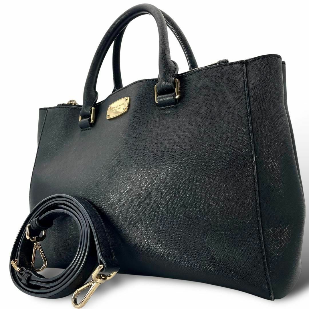 MICHAEL KORS - MICHAEL KORS トートバッグ 2way ショルダー レザー ブラック